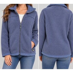 Moa Fleece Jacket Womens XL Blue Full Zip Mock Neck Outdoor Gorpcore Layering